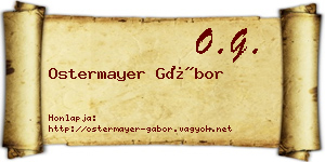 Ostermayer Gábor névjegykártya